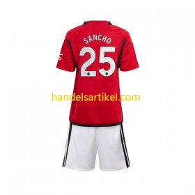 Manchester United Sancho 25 Kinder Heim Trikotsatz 2023/24 Kurzarm